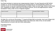 Dieses Email von SRF hat beim Präsidenten der FDP Kanton Zürich - Hans-Jakob Boesch - für Stirnrunzeln gesorgt... (Bild: Screenshot twitter)