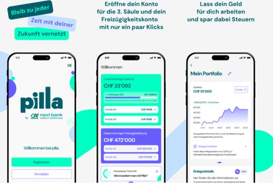 Der App-Name «Pilla» für die dritte «Säule» lehnt sich ans englische Wort «pillar»... (Bild: zVg)