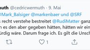 Tweet von SP-Mann Cedric Wermuth