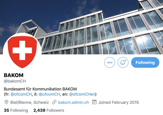 Das Bakom hat keine Ahnung, warum die Konten gesperrt wurden: «Bis jetzt haben wir keine Meldung von Twitter bekommen.»