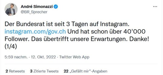 Zu viel Kommunikationspersonal? - André Simonazzis Dementi am Mittwochabend... (Bild Screenshot twitter.com)