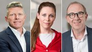 Neu auf der HWZ-Kommandobrücke: Frithjof Müller (l.), Meike Wiemann-Hügler und Peter Statz... (Bild: zVg)