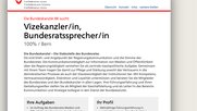 «Sie sind Dreh- und Angelpunkt der Regierungskommunikation und die Stimme des Bundesrates», heisst es in der Stellenausschreibung... (Bild: Screenshot)