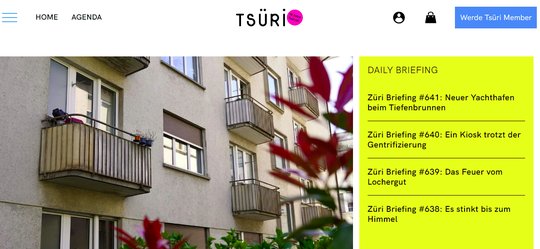 Müssen nur noch vier Tage arbeiten: Die Journalistinnen und Journalisten von Tsüri...(Bild: Screenshot Homepage tsri.ch)