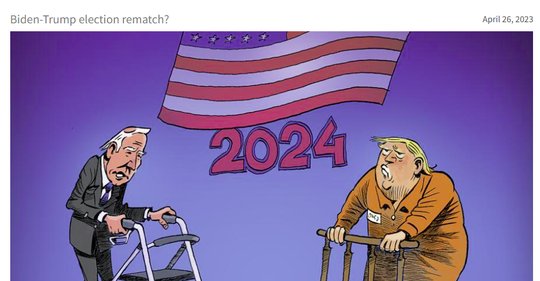 Lustig, aber mit Bart: Comic von April 2023 in der «NZZ am Sonntag» von Januar 2024...      (Ausschnitt aus chappatte.com) 