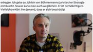 Selbst der «Falter»-Journalist Florian Klenk, der Böhmermann eigentlich verbunden ist, stört sich am Gehabe des ZDF-Comedian... (Bild: Screenshot KR)