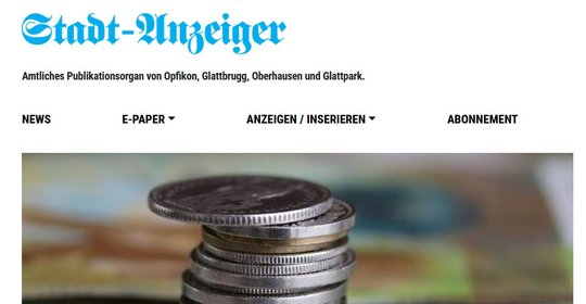 Der «Stadt-Anzeiger» wird ab 2024 in alle Opfiker Haushaltungen verteilt... (Bild: Screenshot stadt-anzeiger.ch)