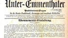 Mit der Ausgabe vom 1. Dezember 1875 (Bild) begann die Geschichte der Lokalzeitung aus Huttwil... (Bild: zVg)