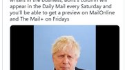 Boris Johnson arbeitet neu für die Boulevardzeitung. Die dafür notwendige Bewilligung für Ex-Politiker hat er allerdings nicht eingeholt...           (Bild: Twitter)