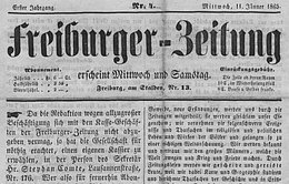 Die vierte «Freibuger Nachrichten» aus 1865