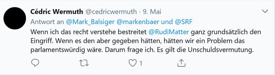 Tweet von SP-Mann Cedric Wermuth