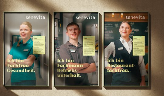 Jung und gesucht: Als Lead-Agentur entwickelte Republica eine Nachwuchs-Kampagne für den Pflegedienst Senevita... (Bild: zVg)