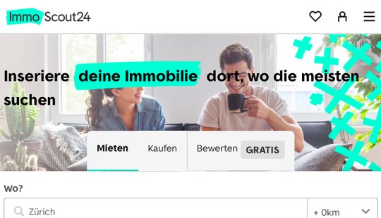 Wegen angeblich grösserer Reichweite: Statt 450 zahlen Geschäftskunden neu 4000 Franken im Monat für ein Immobilien-Inserat... (Bild Screenshot)