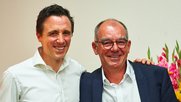 Stabübergabe seit Längerem geplant: Bisheriger Tourismusdirektor Pascal Jenny (l.) wird neuer Präsident der Marketingorganisation, Christian Menet (r.) tritt ab.