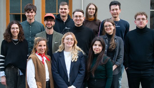 Der neue Vorstand: Elodie Kolb, Levin Stamm, Sara Spreiter, Juan Riande, Jeremias Schnyder, Linda Leuenberger, Noah Salvetti, Miriam Abt, Olivia Ruffiner, Anna Nüesch, Jan Fedeli und der Generalsekretär Linus Bürgi...    (v.l., Bild: zVg)