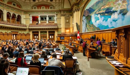 Die 19 Millionen Franken aus der Bundeskasse fürs SRG-«Auslandmandat» sprudeln weiter... (Bild: © Parlamentsdienste)