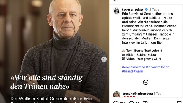 «Ich musste mich sehr schnell um das Thema Kommunikation kümmern…», erklärte Eric Bonvin im Interview «Wir alle sind ständig den Tränen nahe»…  (Bild: Tamedia/Insta/zVg)