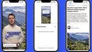 Mit einem Klick wechseln die Userinnen und User von der klassischen Front zu den Kurzvideos, wo sie sich vertikal durch Videos aus den Bereichen News, Unterhaltung und Inspiration swipen… (Bild: zVg)