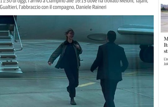 «Hallo, ich bin zurück»: bewegende Szene beim Wiedersehen am Flughafen Ciampino in Rom... (Bild: Screenshot «Corriere della Sera»)