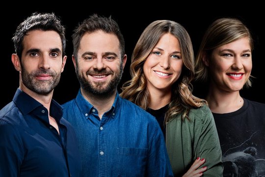 Das Morgen-Moderationsteam: Philippe Gerber, Marco Thomann, Joana Mauch und Anic Lautenschlager…               (Bild: SRF)