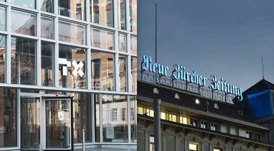 Amtsstube statt Newsroom: Hinter den Türen und Fassaden von TX Group und NZZ fühlen sich Kaderleute nicht mehr wohl... (Bild: TX Group/NZZ)