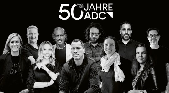 Der ADC-Vorstand 2025: Andrea Bison, Andy Lusti, Hanna Jackl, Vize Philipp Skrabal, Präsident Thomas Wildberger, Gordon Nemitz, Vize Stefanie Huber, Raul Serrat, Romana Schmidtpeter und Manuel Wenzel (v.l.)       (Bild: ADC/zVg)