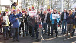 Kundgebung vor dem Tamedia-Gebäude