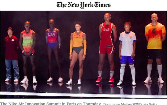 Die «New York Times» stellte das neue Olympia-Outfit in einem sehr kritischen Artikel vor... (Bild: Screenshot NYT)