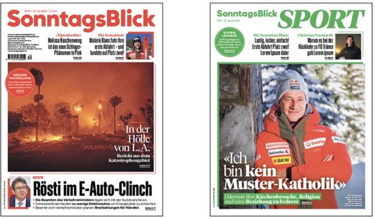«Ein breites Logo mit roten Lettern auf weissem Grund, eine klare Optik und bessere Lesbarkeit»...     (Bilder: Ringier/zVg)