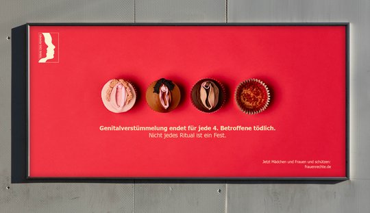 Kein Grund, Geburtstag zu feiern für einige junge Frauen: Im Kampf gegen Genitalverstümmelung lanciert Terre des Femmes eine Kampagne…            (Bild: TBWA\Zürich