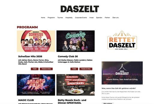 Rettungsaktion für das Tourneetheater wird verstärkt...    (Bild: Screenshot/Das Zelt)