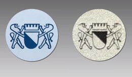 Rechts das falsche Wappen der VBZ 