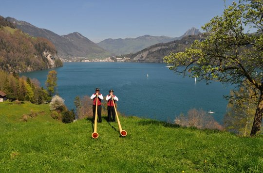 Die Rütli-Wieso soll ein Ort für die traditionellen Werte der Schweiz bleiben. Für den 1. August 2025 ist Bundesrat Albert Rösti als Redner eingeladen...    (Bild: MySwitzerland.com)