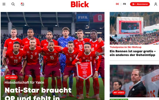 Neu bespielt die Sportredaktion des «Blicks» andere Ringier-Titel mit Sport-Themen... (Bild: Screenshot blick.ch)