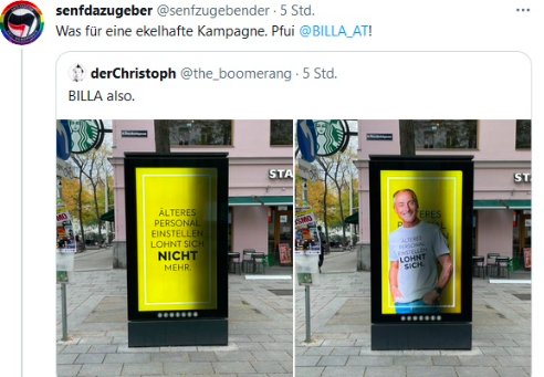 Aufgrund der Proteste hat sich das Unternehmen entschieden, nicht bis zum 21. Oktober zuzuwarten mit der Auflösung der Plakataktion...