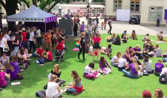 Streikküche der Medienfrauen auf dem Zürcher Kanzleiareal