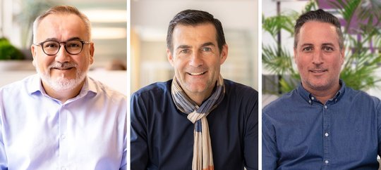 Laurant Durant (l.), Thomas Estermann und Rico Krebs arbeiten neu für Neo Advertising...               (Bilder: zVg)