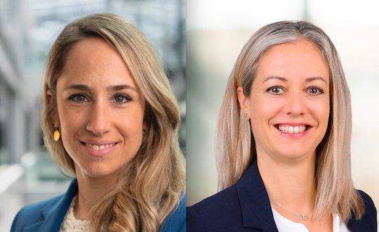 Zwei neue Units: Andrea Meier (l.) übernimmt Corporate Communications, Michèle Westhues Estermann den Bereich Comm Tech & Transformation... (Bild: © Swisscom/ zVg)