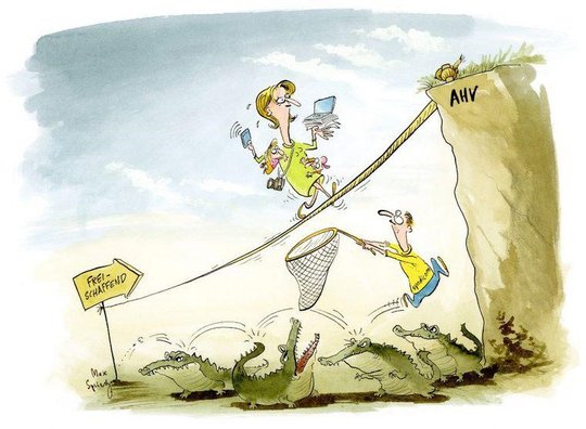 Nur den Humor nicht verlieren...         (Cartoon von Max Spring)