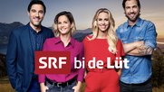 Das neue Moderatorenteam bei «SRF bi de Lüt»: Salar Bahrampoori, Fabienne Bamert, Nicole Berchtold und Manu Burkart (v.l.n.r.) ©SRF