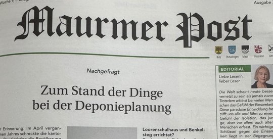 Die Gemeindezeitung «Maurmer Post» mischt sich aktiv in den Wahlkampf ein - entgegen den eigenen Richtlinien...   (Screenshot: Klein Report)