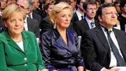 Feier: Merkel, Mohn & Barroso