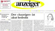 Noch vor wenigen Jahren wurde der «Anzeiger» mit Steuerfranken gestützt... (Bild: Screenshot KR)