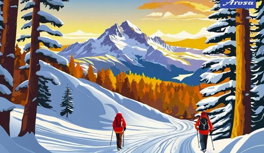 Das denkt sich die Künstliche Intelligenz aus, wenn man ihr «Arosa, Journalismus, Wald und Schnee» aufträgt...