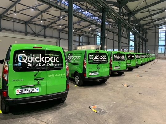 Quickpac verfügt über die grösste Flotte mit Elektroautos in der Schweiz...