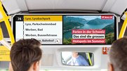 Screens in den Postautos, die zu passengertv gehören und von der Redaktion nau.ch bespielt werden... (Bild © Livesystems)