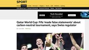 Auch die BBC berichtete über den Fifa-Fall zu Green Washing, den die Schweizerische Lauterkeitskommission lancierte...