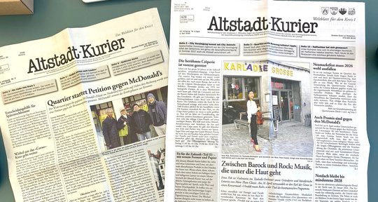 Vorher - nachher: Der «Altstadt-Kurier» mit Relaunch durch den neuen Redaktionsleiter Lorenz Steinmann...   (Bild: zVg)