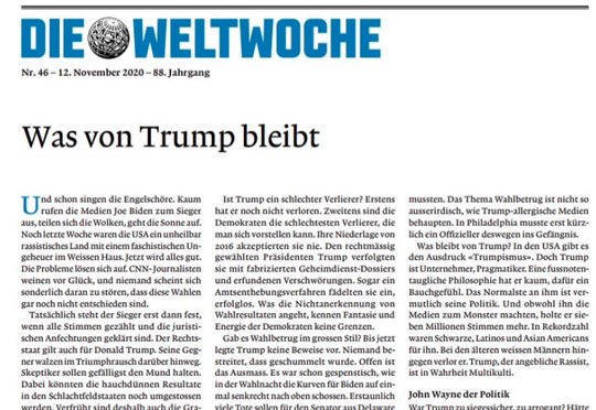 Roger Köppels «Leitartikel» in der NZZ: «Die andere Sicht, kritisch, gut gelaunt.»