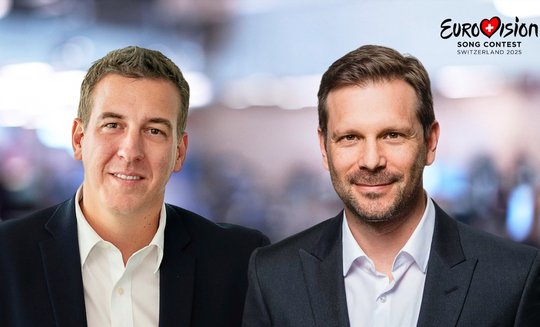 Als Co-Leiter sollen sie den Mega-Musikevent stemmen: Executive Producers Moritz Stadler von RTS (links) und Reto Peritz von SRF... (Bild © SRG)